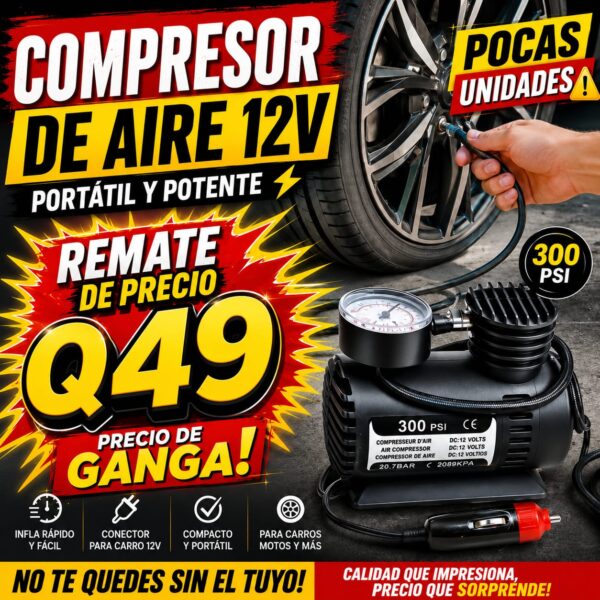 COMPRESOR DE AIRE PORTÁTIL 12V