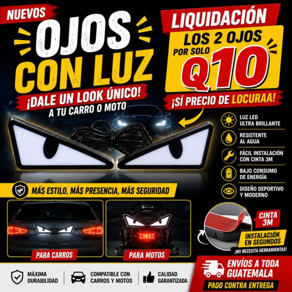 OJOS CON LUZ PARA CARRO Y MOTO